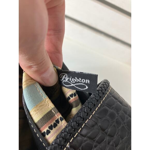 BRIGHTON SMALL BLACK, BROWN STRAW SHOULDER BAG - Picture 13 of 14